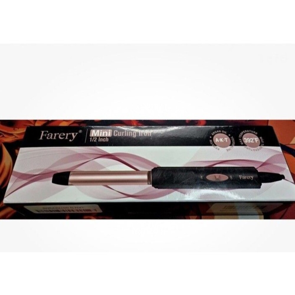 Farery Mini Pro Curling Iron Short Hair Travel Curling Iron 1/2in Open Box